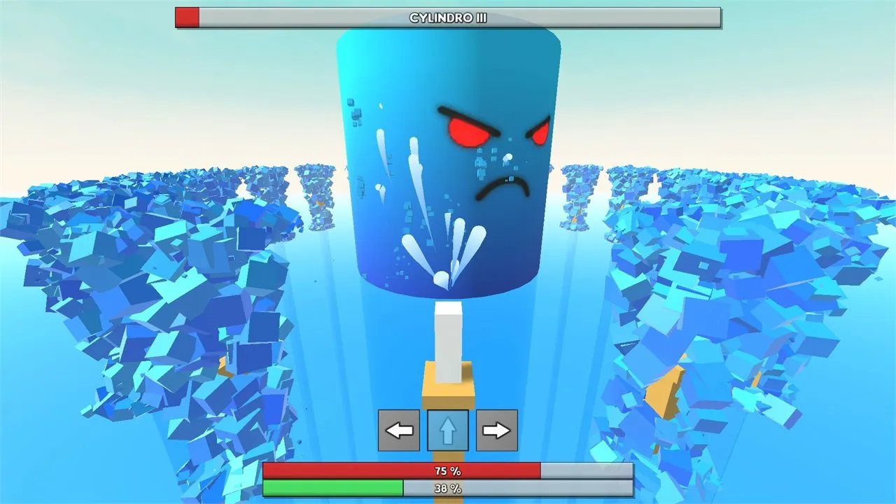 Boss fight against Cylindro III