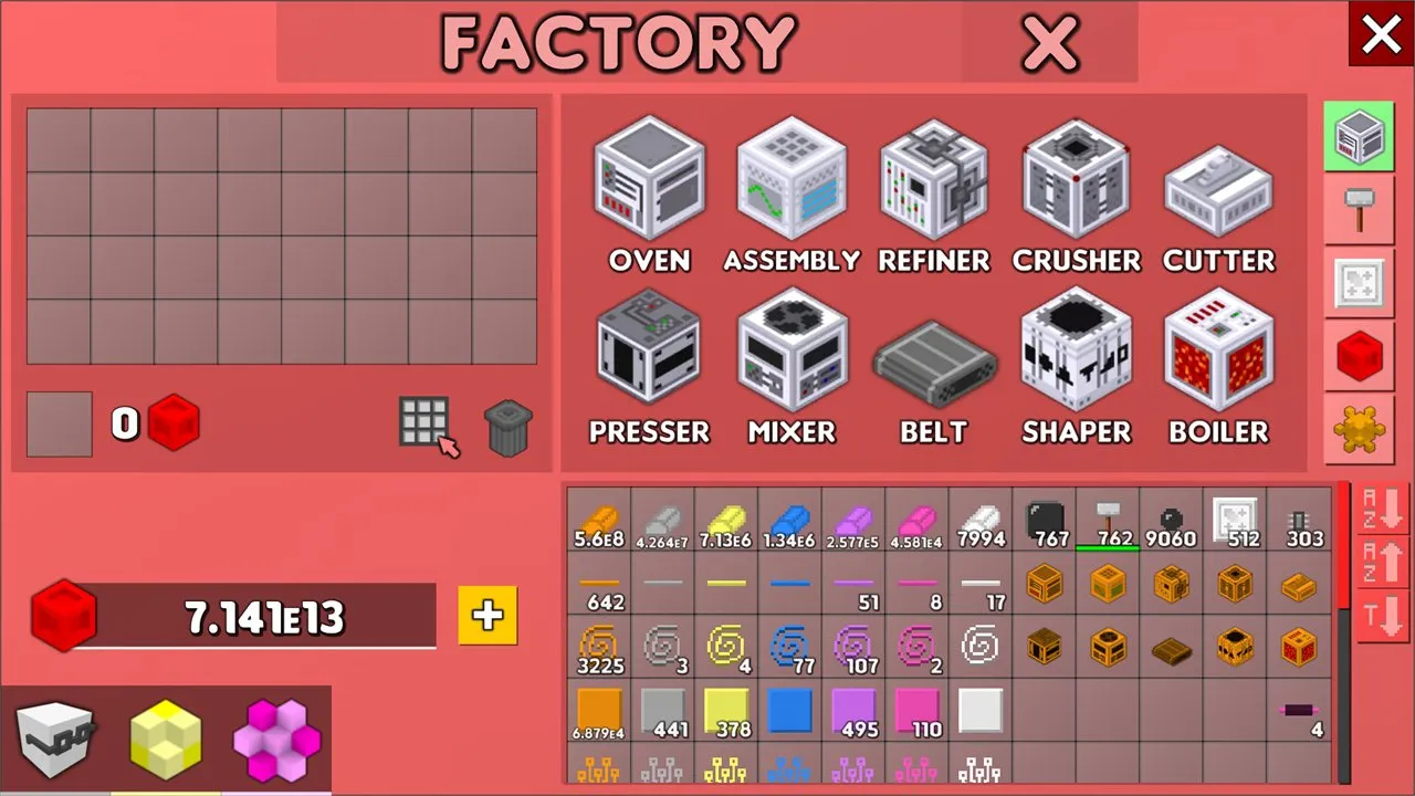 The factory with machines like oven, assembly and crusher
